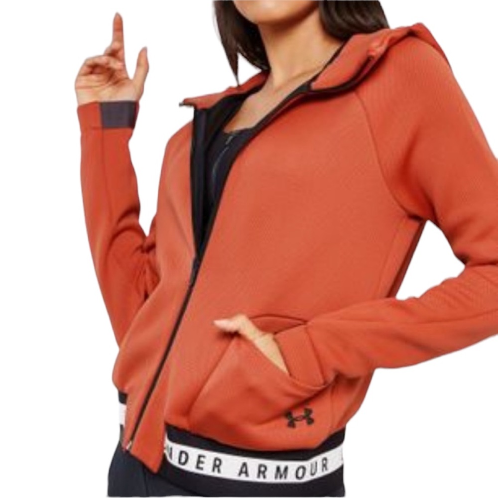 Under Armour Loose burnt orange full zip hoodie